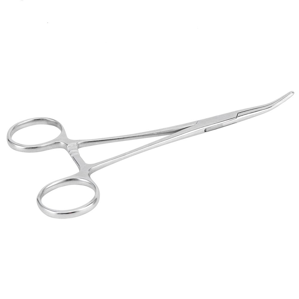 Surgical Haemostatic Hemostatic Forceps Stainless Steel Curved Tip Pliers Pet Hair Tweezers 16cm