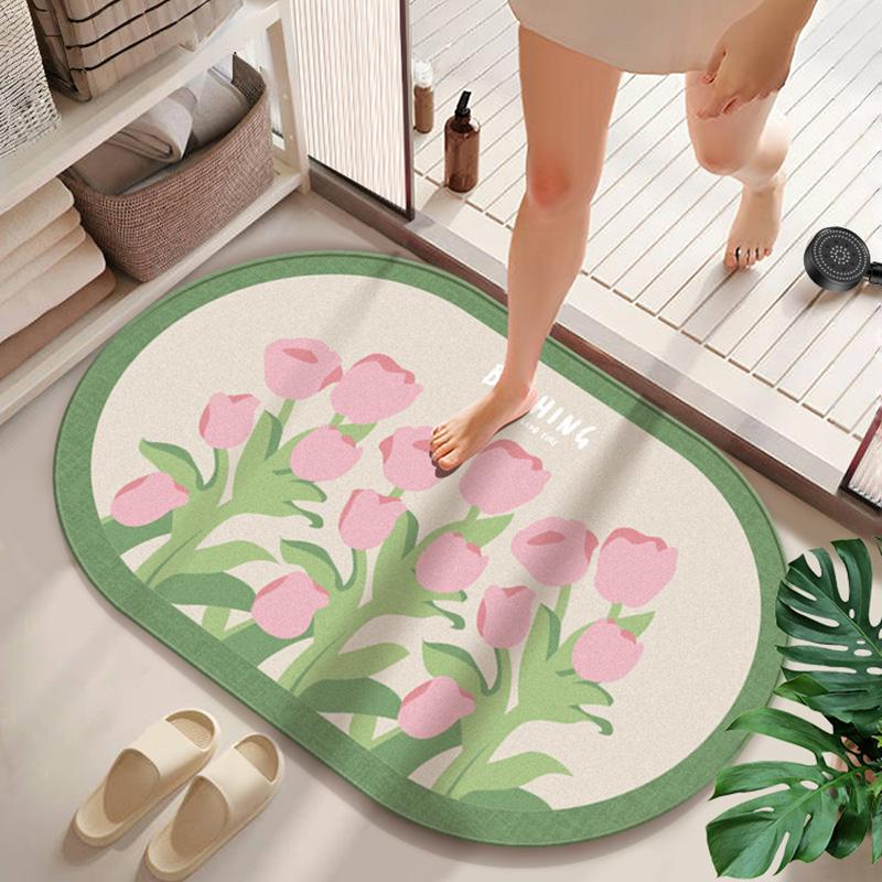 Water-absorbing and Non-slip Bathroom Floor Mat, Diatom Mud Floor Mat At the Door of the Bathroom, Kitchen Entry