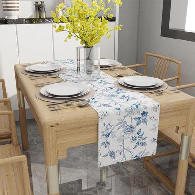 Monochrome Sketch Flowers Linen Table Runner Dress Scarves Decor Farmhouse Kitchen Dining Table Runner Holiday Party Decor