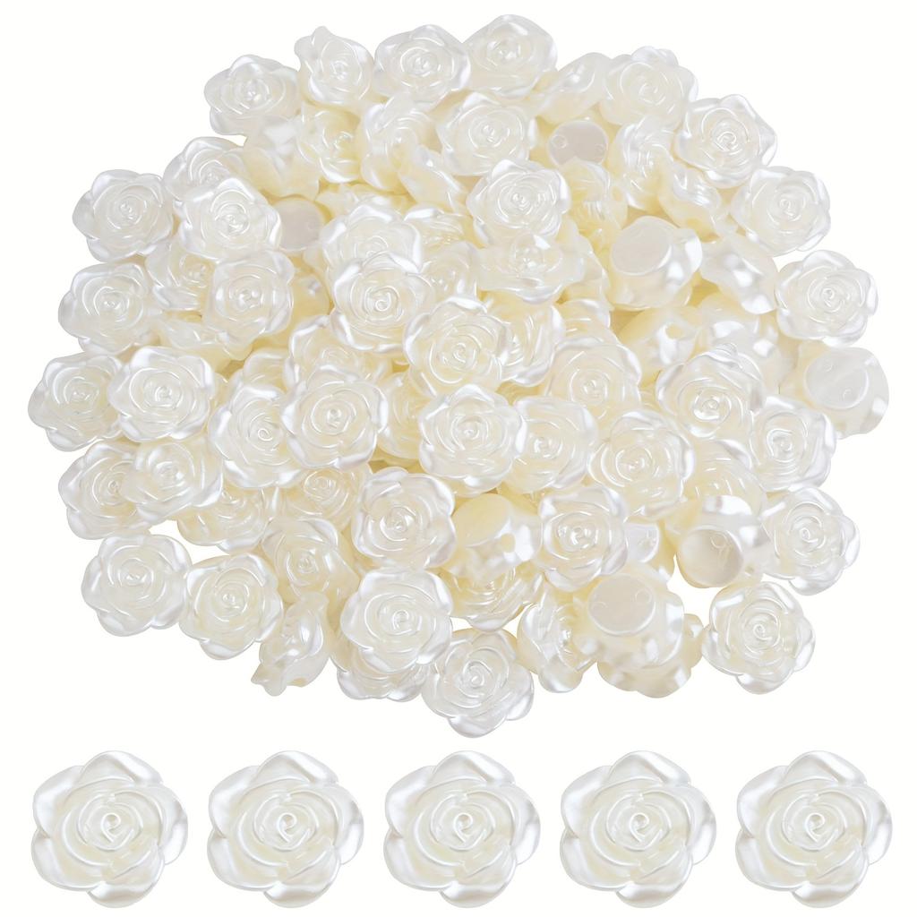 20 pezzi 16mm Perle Rosa Fiore Camelia Bianco 3D Bottoni da Cucito per Realizzare Orecchini Fai da Te Collana Braccialetto Vestito Fermacapelli ZSY