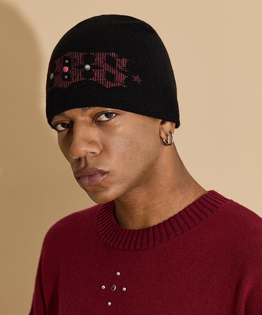 HOODHOOD 888 Studded Beanie Black