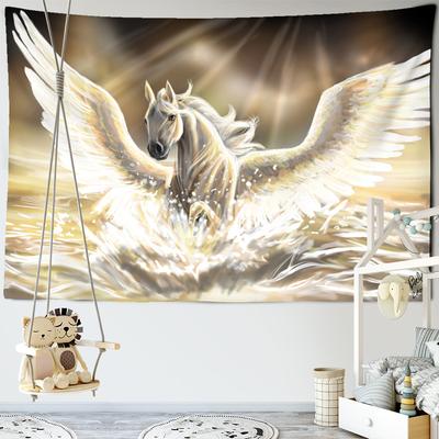 Fantezi Pegasus Hayvan Goblen Uçan At Duvar Asılı duvar halısı Hippi Duvar Halı Yurt Dekor Psychedelic Ev Goblen