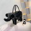 Creative Elephant Shape Handbag Women PU Leather Medium Size Shoulder Bag With Zip Phone Pocket