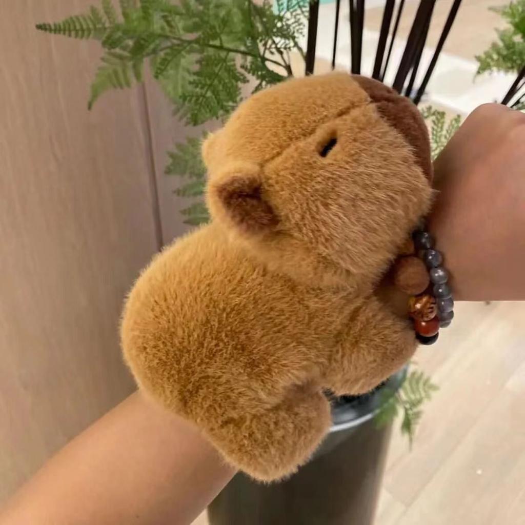 Capybara Snap Bracelet Plush Toy Fox, Panda, Koala, Cute Animal Stuffed Dolls for Bike or Wrist Decoration---