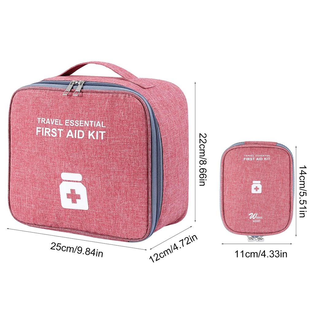 2 Pcs Large Capacity Emergency Bag Waterproof First Aids Organizers Portable Caregivers Bag Travel Medicine Storage Bag