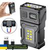 USB Oppladbar LED Lommelykt Bærbar Hale magnet lommelykt Super Sterk Campinglanterne Side COB nødlys