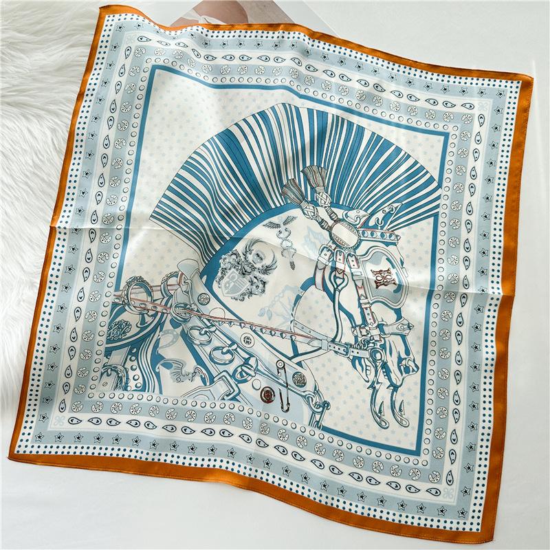 

53*53 см квадратный шелковый шарф женский модный принт маленький шейный платок офисный женский пояс для волос носовой платок женский платок шарф 53*53cm