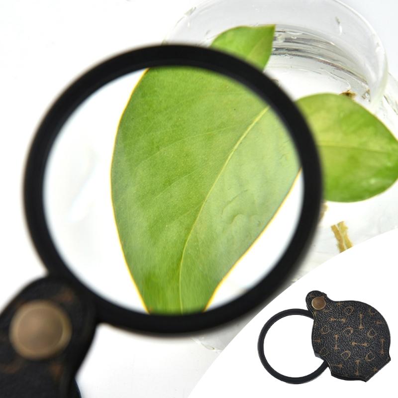 Multipurpose 15X Glass Magnifying Tool with Leather Pouches 15X Magnification Lens for Crafts Inspection & Education