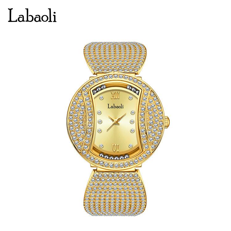

Ladies Fashion Full Diamond Quartz Watch Special Shaped Dial Belt Jewelry Buckle Student Leisure Watch Female Explosion золотой
