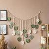 Leaf Shaped Wall Hanging Garland Decorative Macrame Banner for Living Room Bedroom Nursery Party Backdrop Decoration