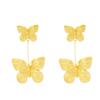 The niche design of the plain gold double butterfly earrings is exquisite, individualistic, exaggerated and high-end