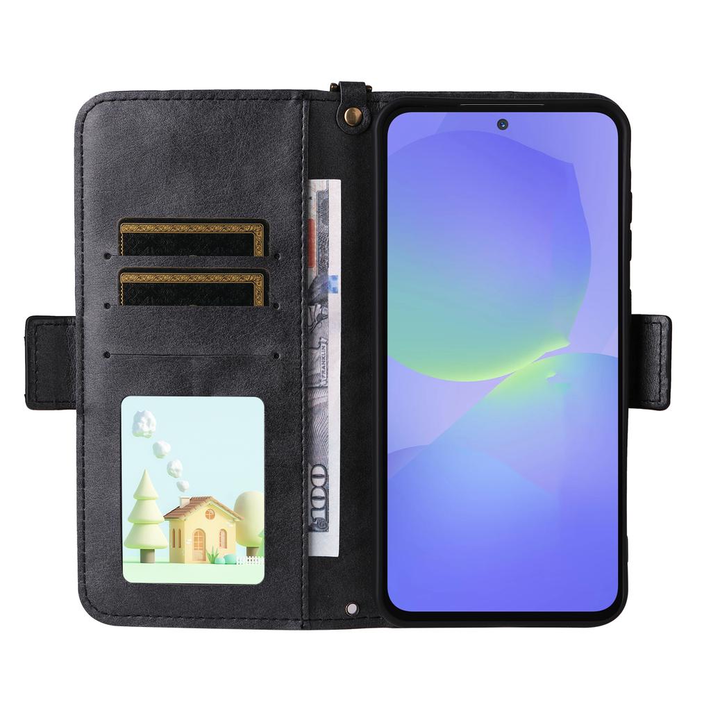 For Samsung Galaxy A36 5G Leather Case Magnetic Closure Wallet Stand Phone Cover with Crossbody Strap