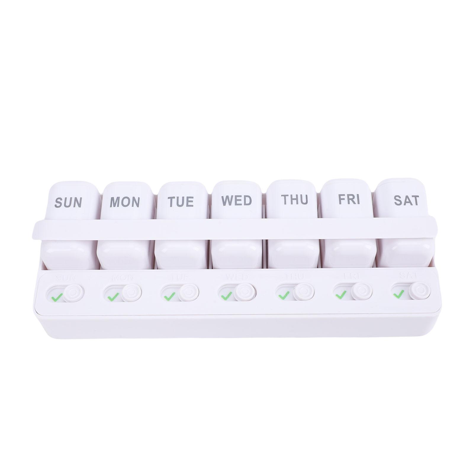 

Weekly Tablet 7 Day Compartment Storage Detachable Home Travel Box with Reminder