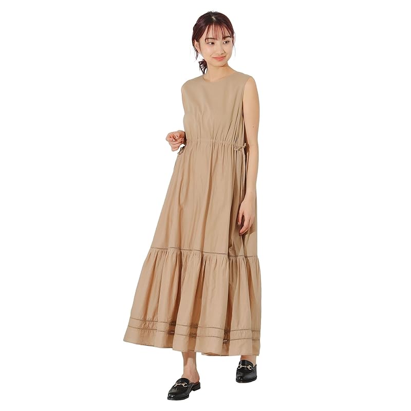 

[Beaming life store by BEAMS] one piece B:MING BEAMS tiered sleeveless maxi ladies BEIGE M