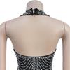 Sexy Figurbetontes Langes Damenkleid mit Strasssteinen