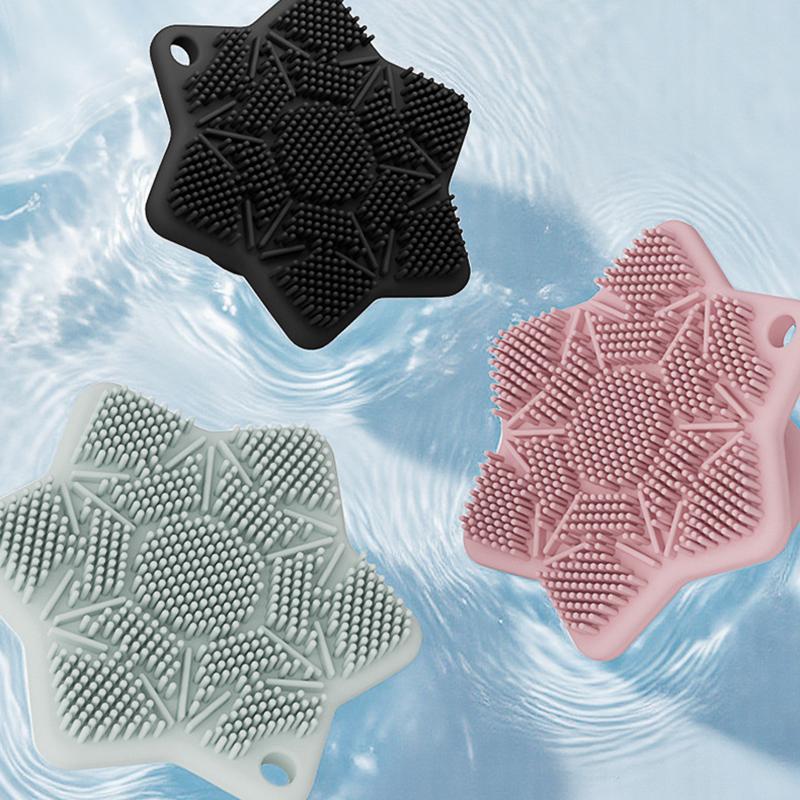 Mini Soft Silicone Exfoliating Brush Cleanser Manual Body Cleansing Facial Care Portable Scrubber Shower Silicone Bath Brush