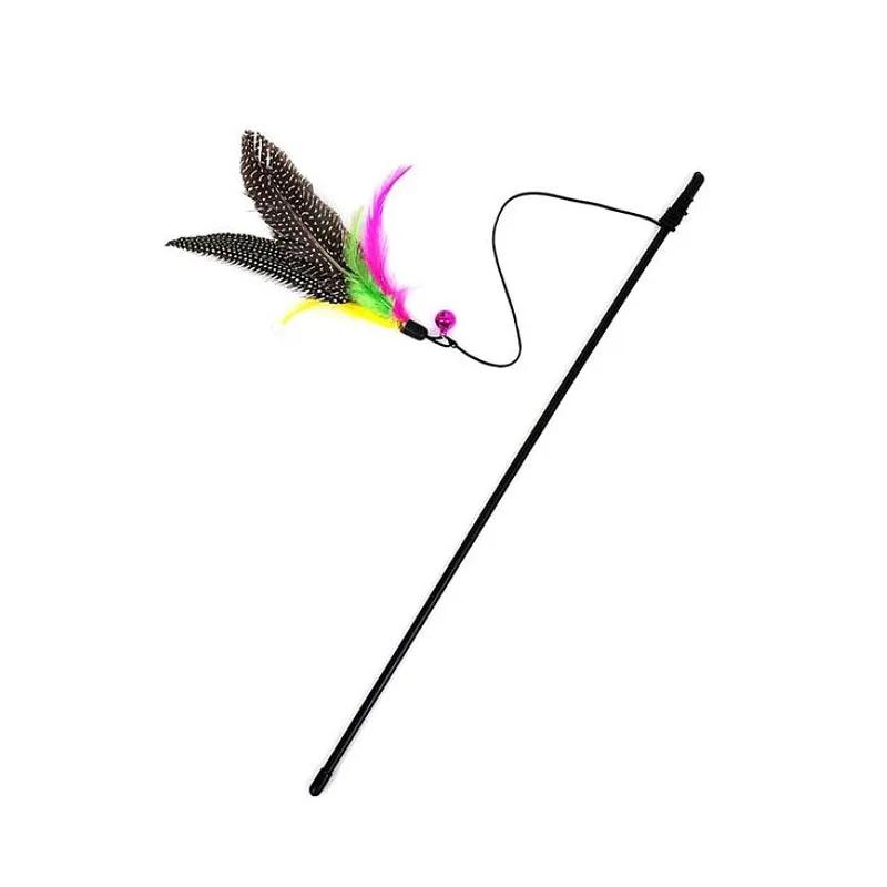 

Cats Toys Feathers Wand Interactive Toy Kitten Toy Rod with Bell Feather Replacements Cat Accesorios Gatos mascotas