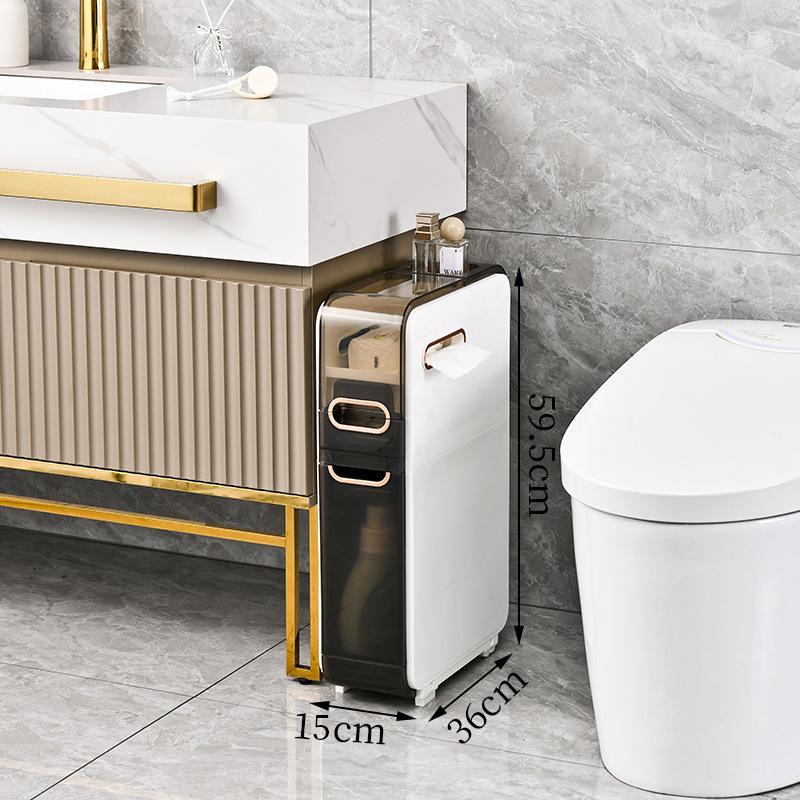 Multi-purpose Movable Bathroom Storage Rack with No Installation Required