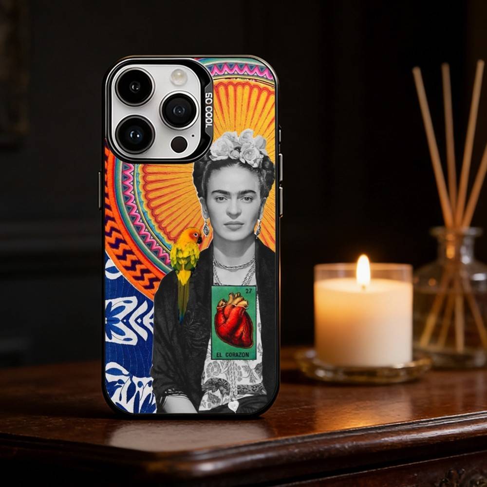 A-Art Frida Kahlo Phone Case For iPhone 17,16,15,14,13,12,11,Pro Max,Plus Candy Silver Cover