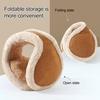 Plush Earmuffs Solid Color Winter Warmth Foldable Plush Ear Muffs with Elastic Adjustable Headband Cold Weather Ear Covers