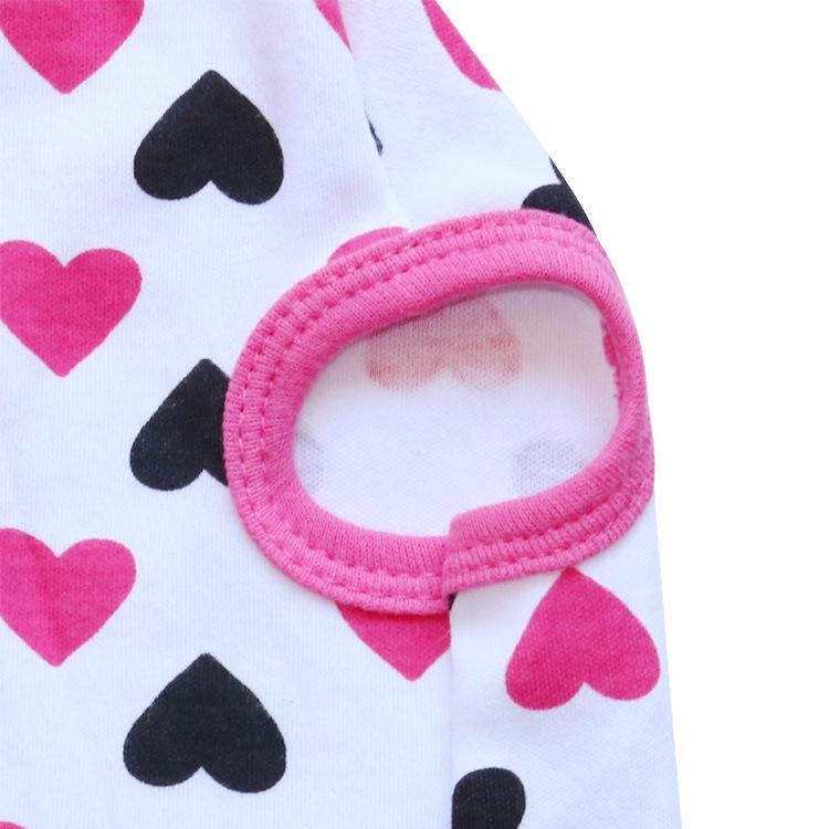 Heart Print Cotton Dog Sweatshirt - Spring/Summer Teddy Vest