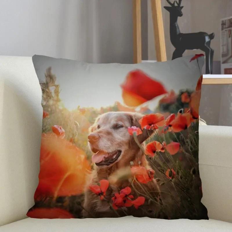 Golden Retriever Hund Kissenbezug Sofa Dekorative Kissenhülle Kissenbezug Heimdeko Großhandel