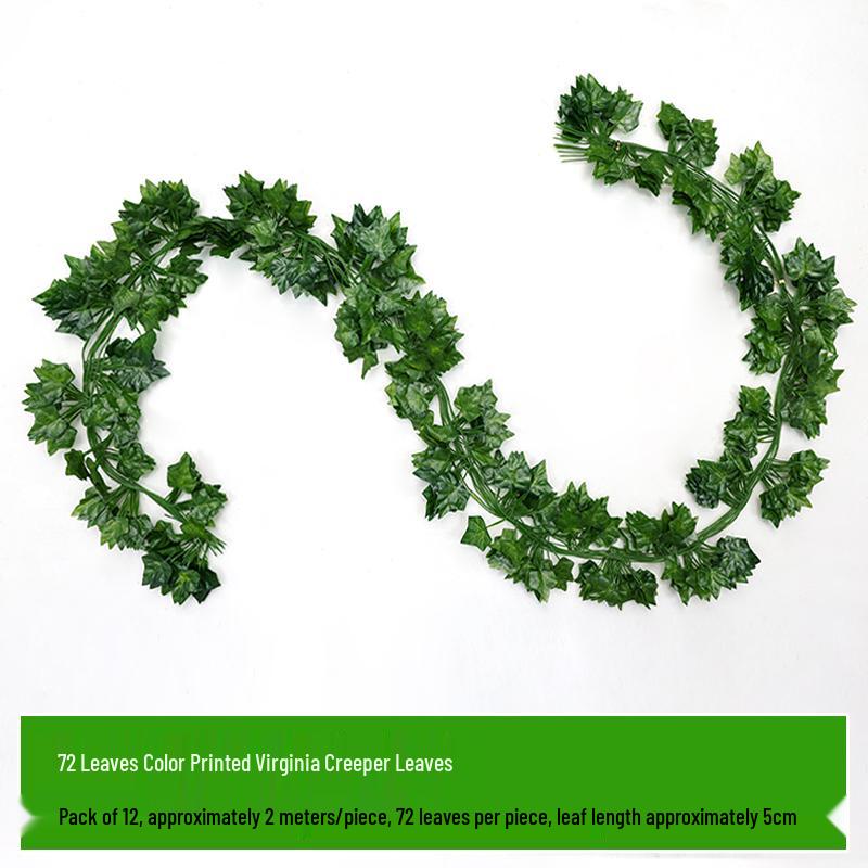 Rattan Air Conditioning Pipe Cover with Artificial Green Vines and Leaves