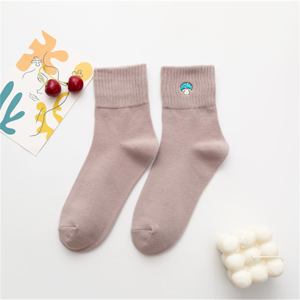 New Fashion Embroidery Cute Cartoon Mushroom Patterned Socks Casual Hipster Unisex Funny Gift Christmas Sokken Dropship
