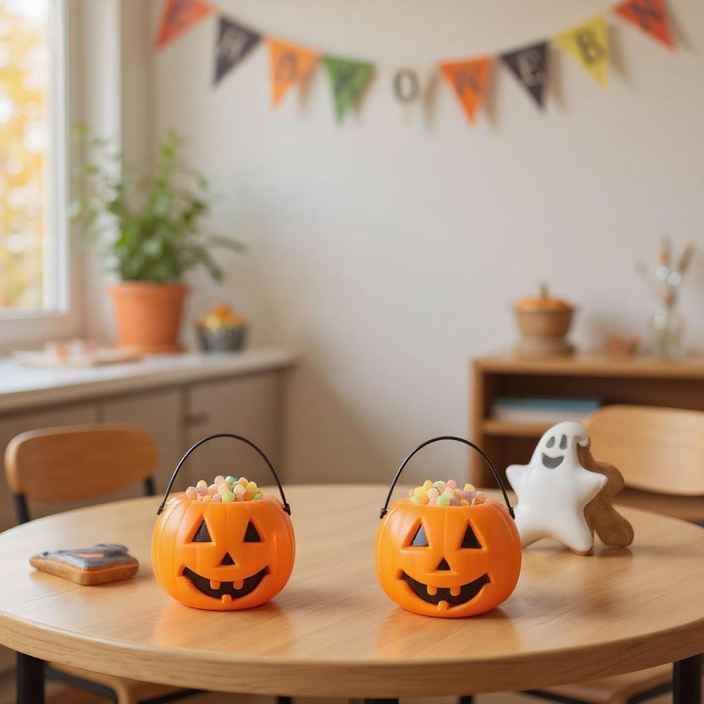 Halloween Candy Bucket 6 Pieces Halloween Ghost Candy Holder Jack O Lantern Storage Jars For Holiday Fall Festival Events School