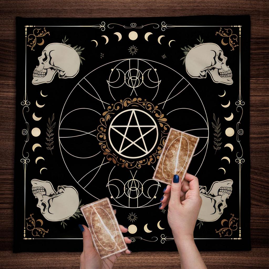 Tarots Tablecloth Divinations Table Cover Astrology Oracles Board Game Mat Square Shape Pendulums Altar Table Deck Cloth