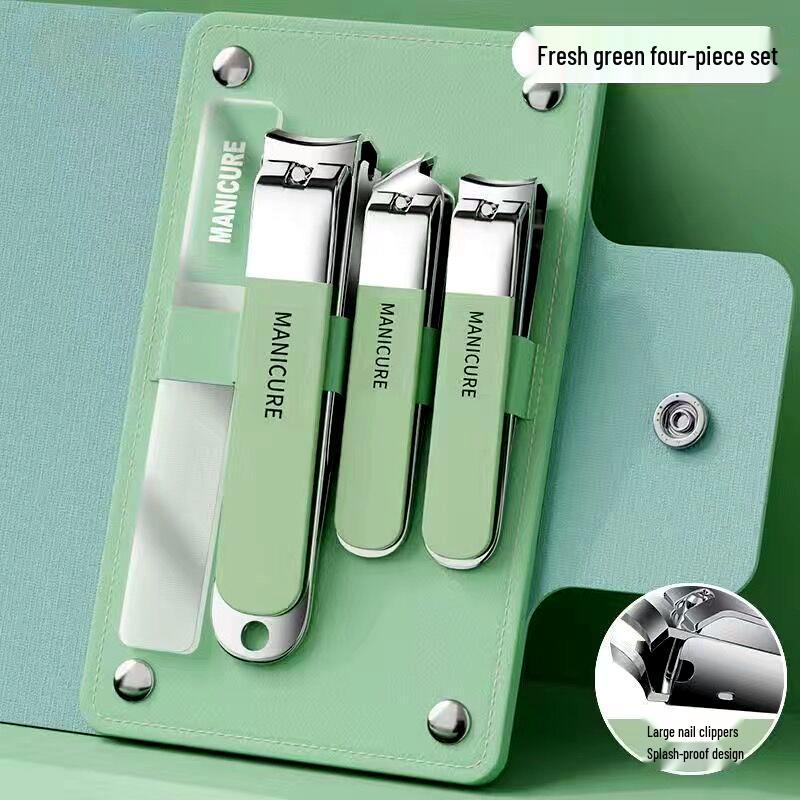 Tragbarer Bonbonfarbener Nagelknipser & Maniküre-Set mit Ohrlöffel