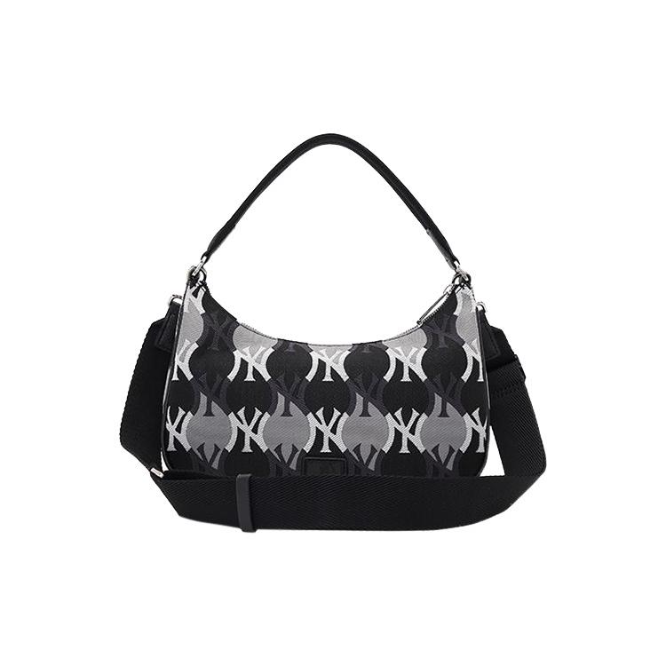 New MLB Nylon Polyester Shoulder Bag Handbag Crossbody Bag Shoulder Bag Regular Unisex Black Gray Color 3ABQS072N-50BKS