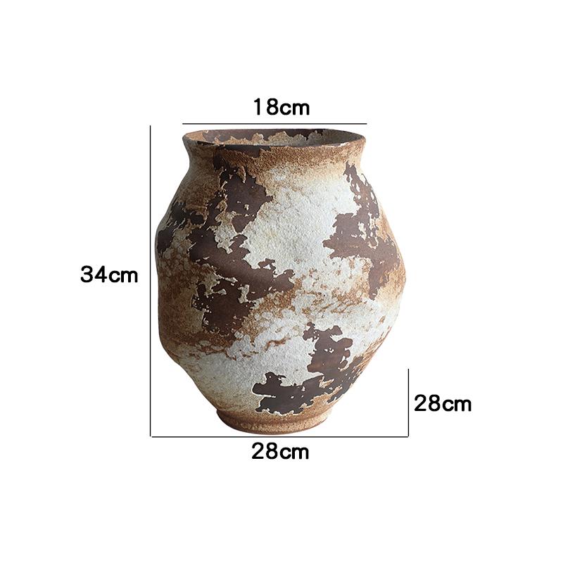 Retro Wabi-Sabi Zen Pottery Vase for Home and Hotel Decor
