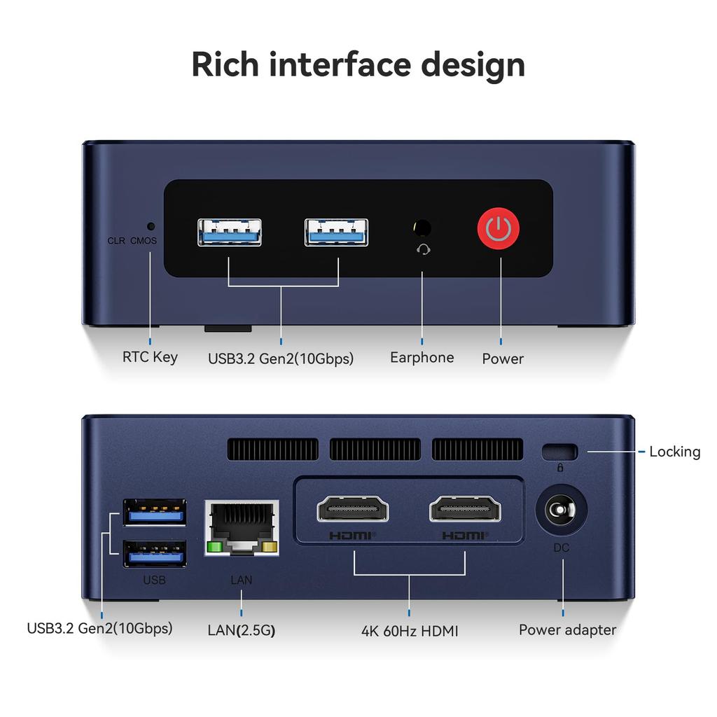 Beelink MINI S12 Mini Intel Alder Up To 8GB 256GB Business Mini Desktop Dual PC, Lake-N95 Processor, 3.40GHz, RAM, SSD, PC, HDMI/2.5G RJ45/WiFi 5/BT