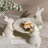 Kaninchen Tablett Silikonform Silikon Niedlich 3D Obstteller Osterhase Tablettform für Thanksgiving Feiertage Party Büros Zuhause Raum