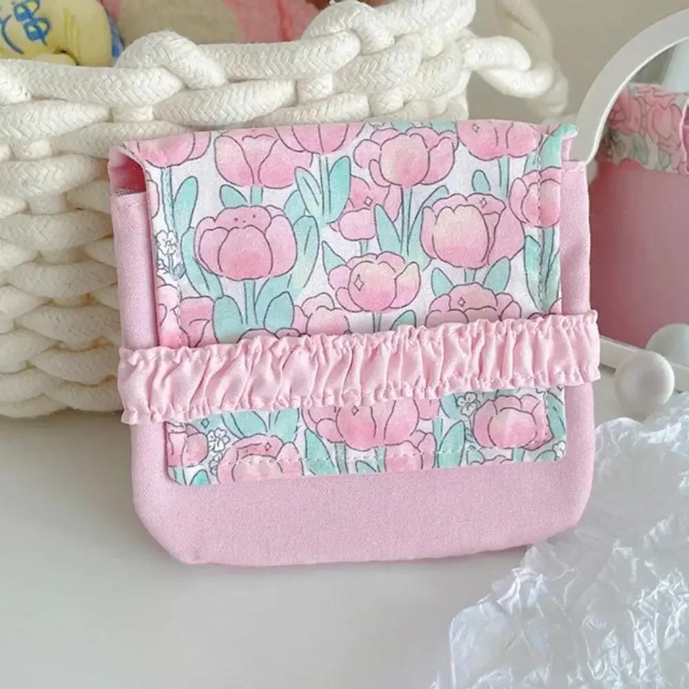New Sanitary Pad Pouch Mini Folding Women Cute Bag for Gaskets Napkin Towel Storage Bags Pouch Case Sanitary Pad Organizer
