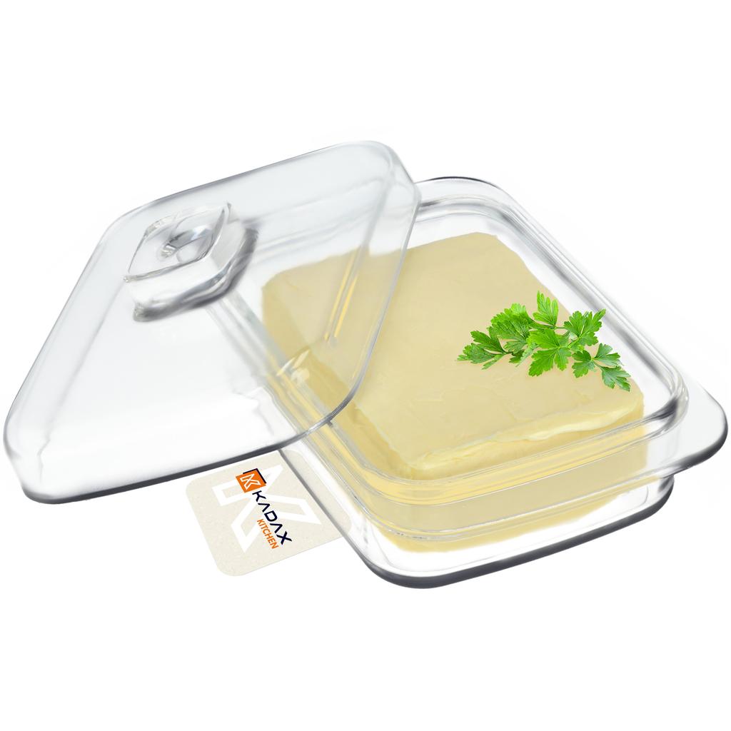 KADAX Glass Butter Dish Butter Dish with Lid Container for Butter Holder