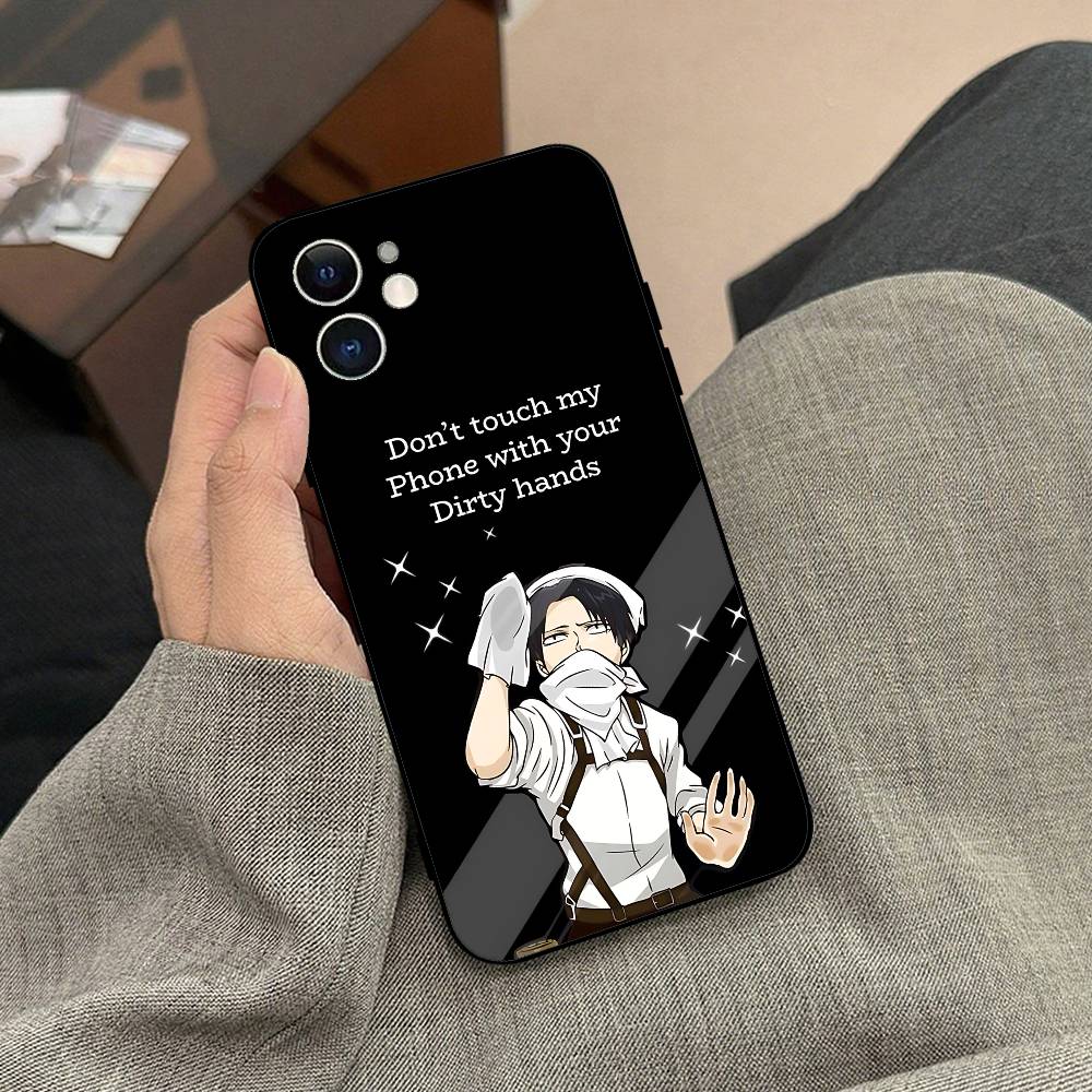 Levi B-AckermanY Attack On Titan Phone Case Black Phone Case For IPhone 17/16/15/13/14 Pro Max/ 11Plus/X/Xr/Xs Max 13mini