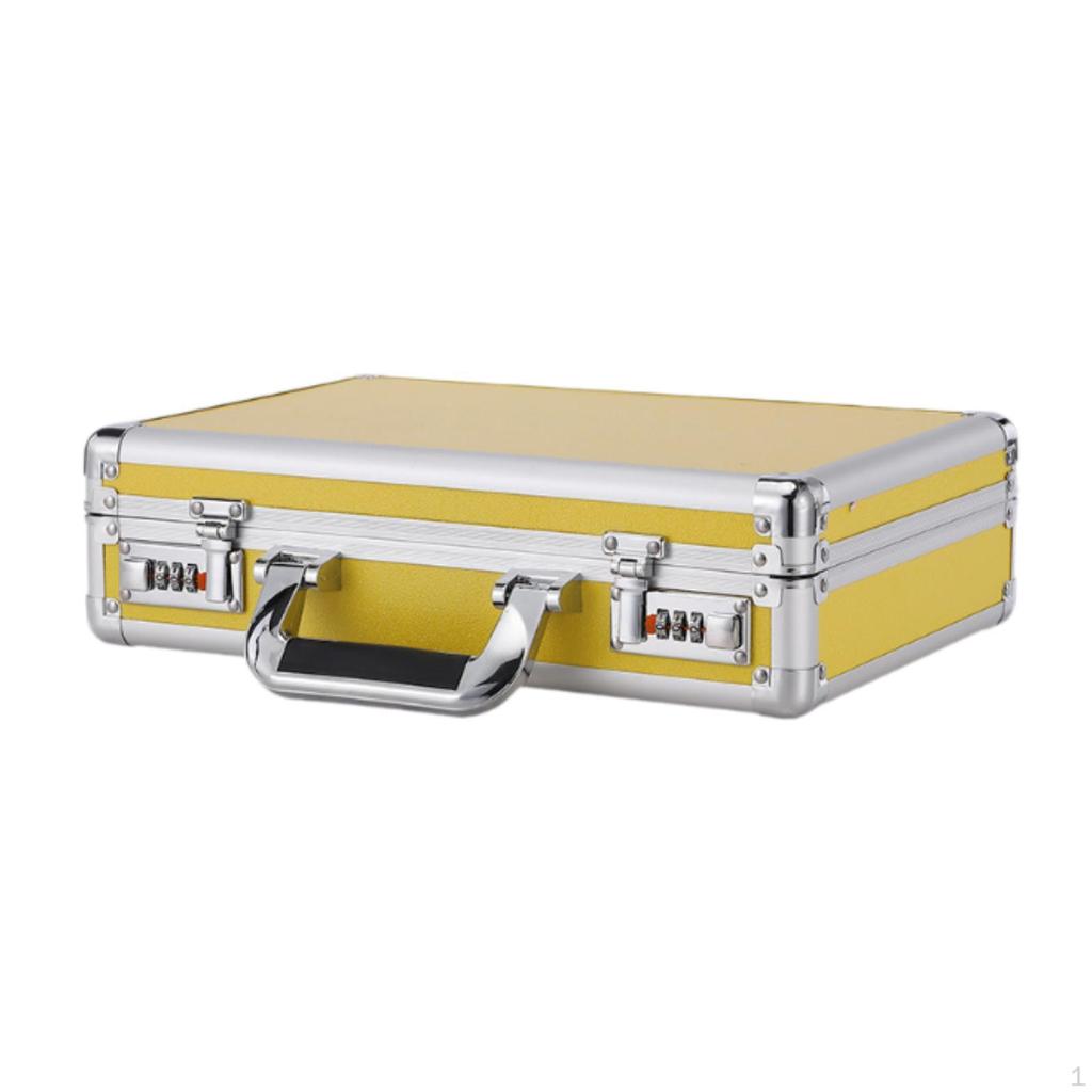 Aluminum Alloy Case Document Storage Box Hard Shell Briefcase for Outdoor Men Mic