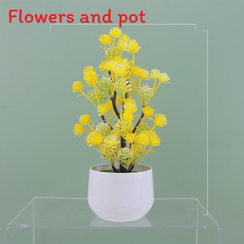 Camellia Multicolor Simulation Japomica Artificial Flower Green Plant Bonsai