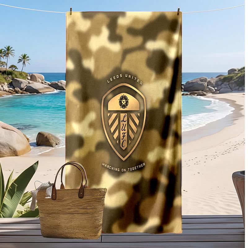 Toalla de Playa con Estampado de Fútbol Leeds United, Toalla Grande Suave de Secado Rápido para Playa, Camping, Natación