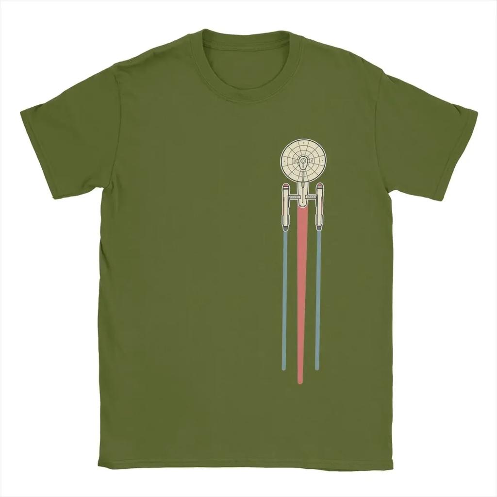 Herren T-Shirts USS Enterprise Staarrs Treks Erstaunliches Reines Baumwoll T-Shirt Kurzarm T-Shirts O-Ausschnitt Tops Übergröße