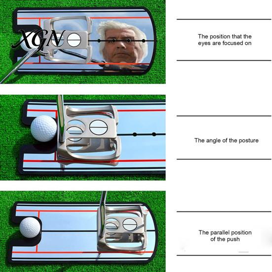 Portable Putting Practice Mirror Golf Mirror, Alignment Training Aid with Putter Line, Ball & Accuracy Trainer Tool for Indoor Outdoor Beginner