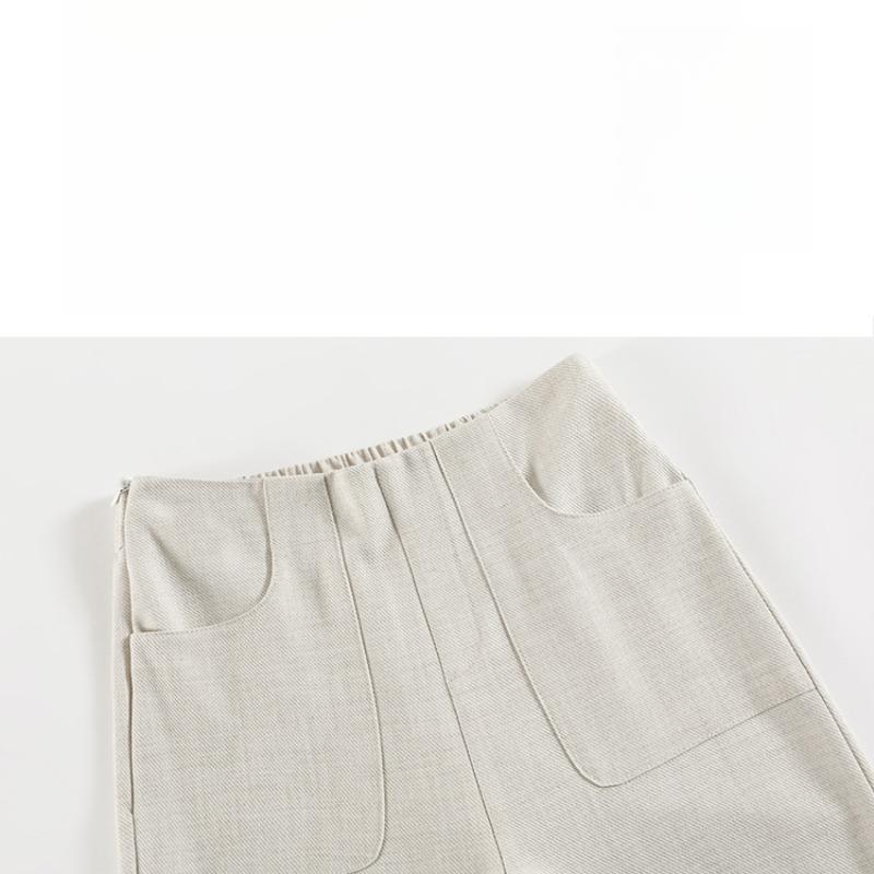 Imitation Linen Narrow Wide-Leg Suit Pants for Women, New Large Size High-Waist Draped Casual Pants, Straight-Leg Floor-Length Pants