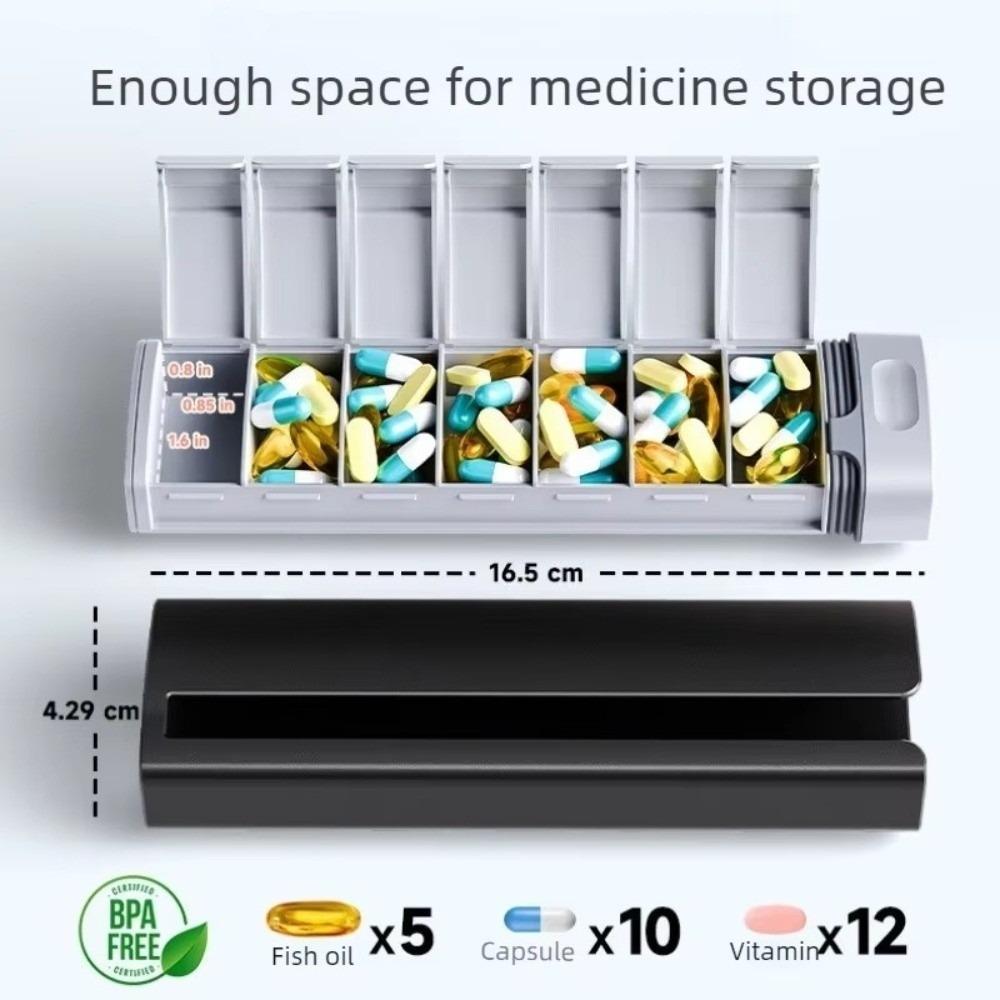 Aluminiumkonstruktion Wöchentlicher Pillenorganizer Großer Pillenorganizer Pillendose Nahrungsergänzungsmittel