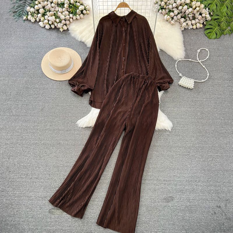 Sanzhai Ruched Socialite Lantern Single-Breasted Fashion Suit