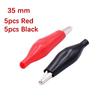 10pcs 28mm/35mm/45mm Metal Test Alligator Clips, G98 Crocodile Electrical Clamp Black Red Plastic Boot Car Battery Test Meter