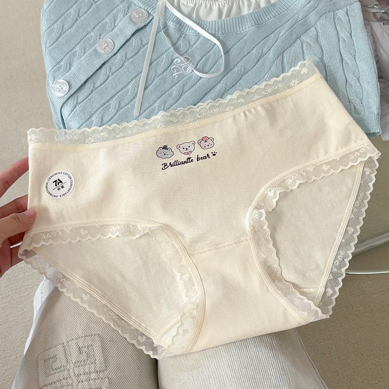 

Girl Spring and Autumn Cotton 7A Antibacterial Close Skin No Trace Briefs M тілесний