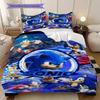 Sonic Cartoon Puzzle Quilt Set, Anime Cartoon Bedding Set Gift, Extra Large Size, Various Sizes Available LXRa31