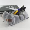 Anime Striped Chubby Gray Cat Plush Toy Pencil Case Student Cartoon Cute Cat Stationery Box Gift Storage Bag for Friends